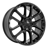 Angle view of a 24x10 Black wheel replacement for Chevy Truck replica rim 9510993